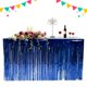 thumbnail image 2 of Falda de mesa de papel de aluminio con flecos metálicos, cortina de mesa de oropel para fiesta de Luau, cumpleaños, aniversario de verano, decoración de mesa navideña seitruly JJ15657-06, 2 of 4