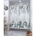 thumbnail image 4 of Winter Snowman Bathroom Shower Curtains with Hooks, Christmas Tree Snowflakes Xmas Leaf Floral Waterproof Fabric Washable Shower Curtain for Home Hotel Bathtub Decor 54x78 Inches, 4 of 7