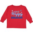 thumbnail image 3 of Inktastic Happy Holidays Blue Snowflakes Boys or Girls Long Sleeve Toddler T-Shirt, 3 of 5