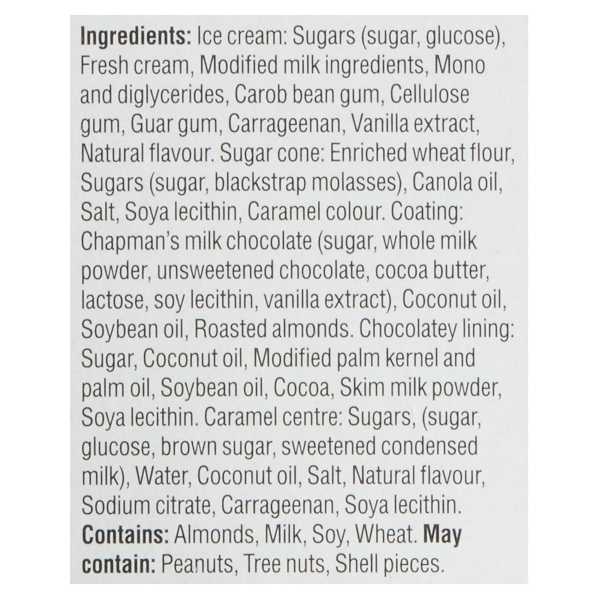 Chapman's Yukon Grizzly Vanilla and Almonds Ice Cream Cone in a Box, 5 x 140mL