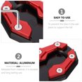 thumbnail image 3 of VERDANVERSE Motorcycle Kickstand Stand Support Plate Kickstand Pad Motorcycle Red 1PCS, 3 of 5