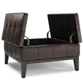 thumbnail image 3 of Simpli Home Dover 36 inch Wide Square Coffee Table with Lift Top and Storage, Distressed Brown, 3 of 5