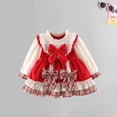 thumbnail image 5 of YWDJ Princess Dresses for Girls Plaid Bow Dress Loli-ta Long-sleeved Dress Red 3Y, 5 of 6