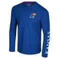 thumbnail image 2 of Men's Colosseum Royal Kansas Jayhawks Logo Lockup 3-Hit Active Blend Long Sleeve T-Shirt, 2 of 3