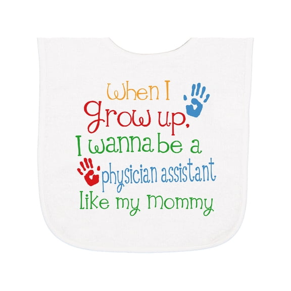 Inktastic Physician Assistant Like Mommy Baby Terry Cloth Bib