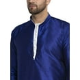 thumbnail image 4 of eloria Solid Dupion Silk Indian Stylish Traditional Men's Kurta With Dhoti Dress Party Wear Set, 4 of 6