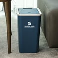thumbnail image 5 of Kitchen Trash Can, Step-On Garbage Can with Lid, Tall Kitchen & Bathroom Trash Can, Small Office Waste Bin, Blue - Xuniizn, 5 of 8