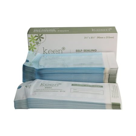 Sterilization Pouch for Professional Nail Spa Salon Styling Barber Shop Autoclave Sterilizer, Size 3 1/2" x 8 1/2", Pack of 4000 (1 Case)