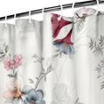 thumbnail image 3 of Botanical Garden Shower Curtain - Artistic Floral Design with Hummingbirds, Vintage Aesthetic, 72x72 Inches, 3 of 5