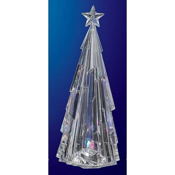Icy Giftware Set of 2 Icy Clear Modern LED Lighted Decorative Christmas Tree Figurines 13"