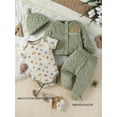thumbnail image 3 of WIBACKER 0-12M Baby Boys' 4-Piece Warm Velvet Lion Outfit Sets, Little Jacket, Pants, Bodysuit and Hat Set, 3 of 9