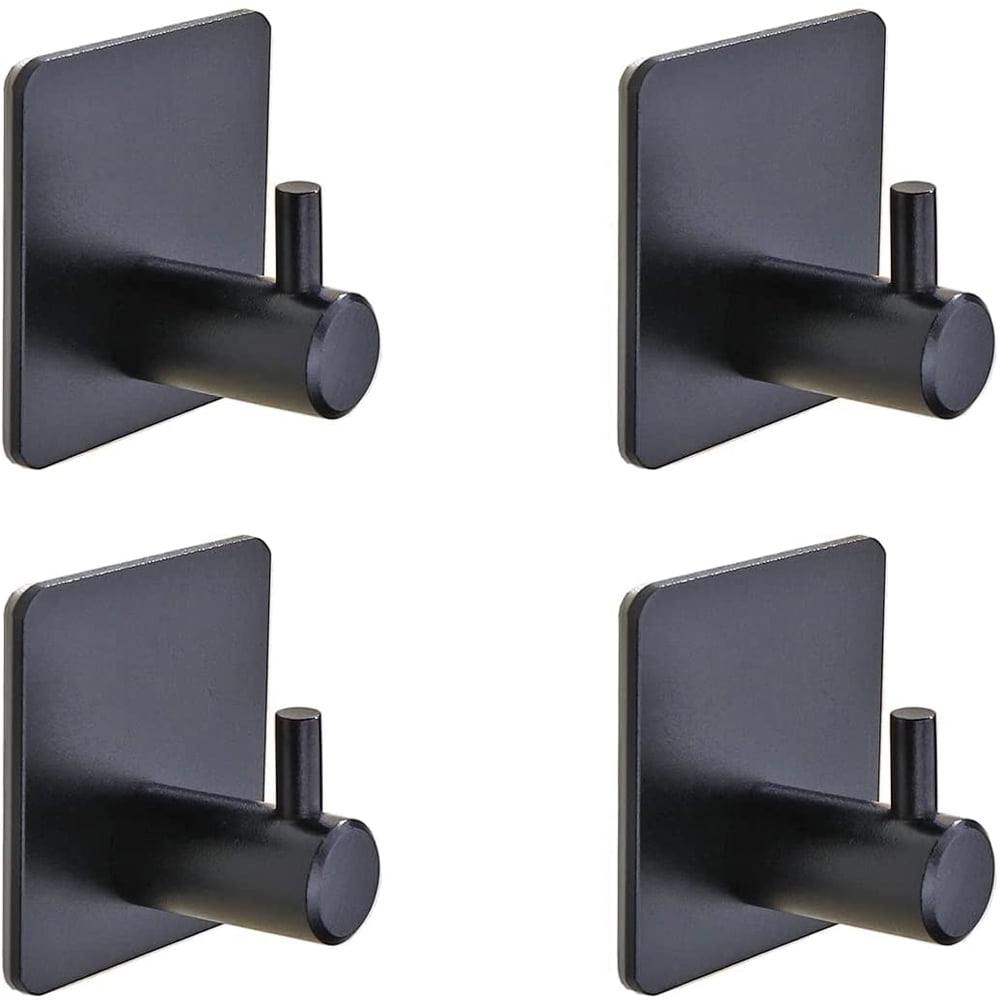 PEACNNG Self Adhesive Hooks 4 Pack, Coat Hooks, Sticky Hooks Strong, 3M