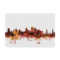 Trademark Fine Art 'Sacramento California Skyline Red' Canvas Art by Michael Tompsett