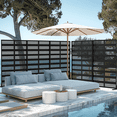 thumbnail image 3 of MAYEERTY 72"x47"x16" Outdoor Privacy Screen with Stand Metal Balcony Decorative Screen,Black, 3 of 10