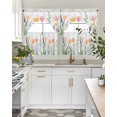 thumbnail image 4 of Pink Yellow Spring Floral Swag Curtains for Living Room/Bedroom Windows, Watercolor Summer Botanical Kitchen Curtains and Valances Set 36 Inch Length, Light Filtering Swags Valance Curtain Panels, 4 of 5
