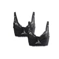 thumbnail image 1 of Sostenes de Algodón para Mujeres con Tirantes Ajustables Frontales Talla Grande 2 Pcs Negro, 1 of 6