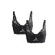 thumbnail image 1 of Sostenes de Algodón para Mujeres con Tirantes Ajustables Frontales Talla Grande 2 Pcs Negro, 1 of 6