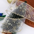 thumbnail image 6 of Taotanxi 2.5 Inch Wide Christmas Wired Ribbon Snowflake Organza Sheer Glitter Ribbon for Xmas Tree, Wreath, Party Decoration, Gift Wrapping (Golden, 10 Yards), 6 of 6