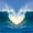 Heart Ocean Waves, variant on Elephant Stock Violent Blue Wave Wall Art - Horizontal Canvas Wall Art - Living Room Wall Decor - Beach Canvas - Gray And Teal Decor - 12" x 8"
