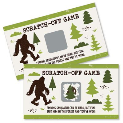 Spin Cyberruimte honing Sasquatch Crossing - Bigfoot Party or Birthday Party Game Scratch Off Cards  - 22 Count - Walmart.com