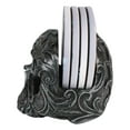 thumbnail image 3 of Ebros Barocco Tribal Tooled Gothic Skull Coaster Figurine Holder With 4 Coasters, 3 of 6