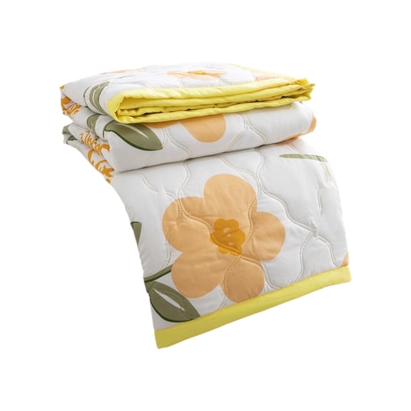 PUSPU Printed Summer Cooling Quilt, Skin-Friendly Washable Air Conditioner Quilt, Fresh Style Thin Quilt for Student Dormitory