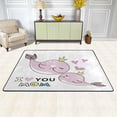 thumbnail image 2 of SKYSONIC 36x24in Pink Whales Mothers Day Area Rug, I Love You Mom Non-Slip Floor Carpet for Indoor Living Dining Room Bedroom, 2 of 7