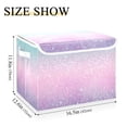 thumbnail image 3 of Foldable Fabric Storage Bin With Handle Collapsible Basket Box Storage With Lid Organizer Pastel Glitter, 3 of 7