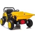 thumbnail image 5 of 24 Volt Ride on Toys, Joyracer Electric Ride on Dump Truck with Remote, Metal Frame, Bluetooth, Dump Bed, Shovel, Yellow-B, 5 of 11