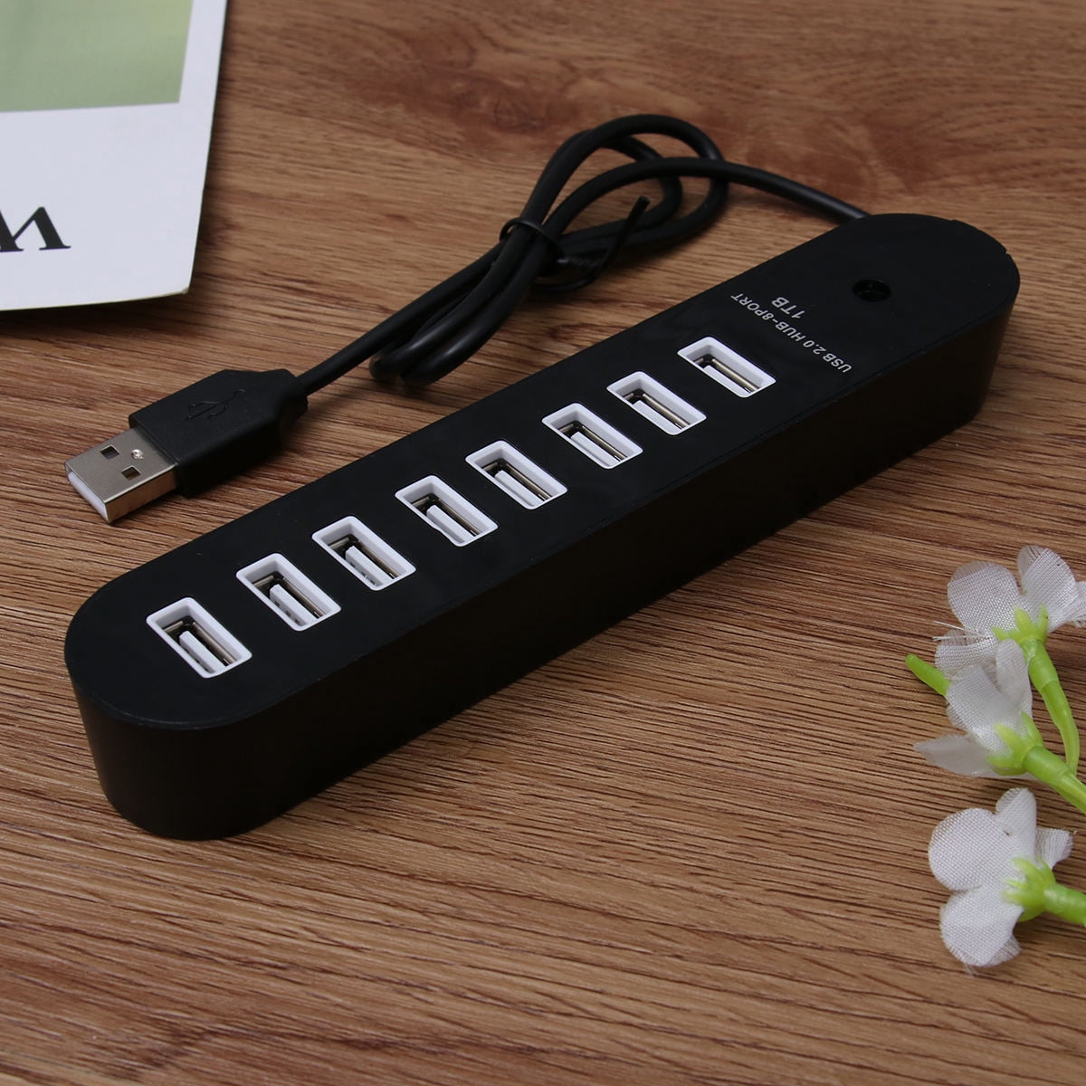 OUNONA Dm Port Usb Hub For Laptop Phone Tablet To Hub Multiple Usb Connectors For Fast Data Transfer Black
