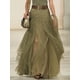 thumbnail image 3 of Vestido largo de verano con cuello halter y malla de retazos para mujer, sin mangas, liso, elegante, para fiesta, con dobladillo de tul, para baile de graduación, 3 of 4