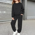 thumbnail image 2 of KAUOD 2 Piece Sweatsuits for Teen Girls Plain Fleece Hoodies Sweatpants Joggers Set Warm Casual Pullover Tracksuits Outfits, 2 of 6