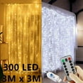 thumbnail image 1 of 300 LED Curtain Lights String1m*3m USB Powered Waterproof Twinkle Wall Lights, 1 of 13