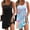 Black/Tie Dye, variant on Nightgowns for Women 2 Pack Sleeveless Sleepwear Tank Sleep shirts Chemise Nightshirt