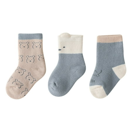 

TANGNADE Knit Bear Winter Fleece Slipper Indoor Acrylic Thick Socks