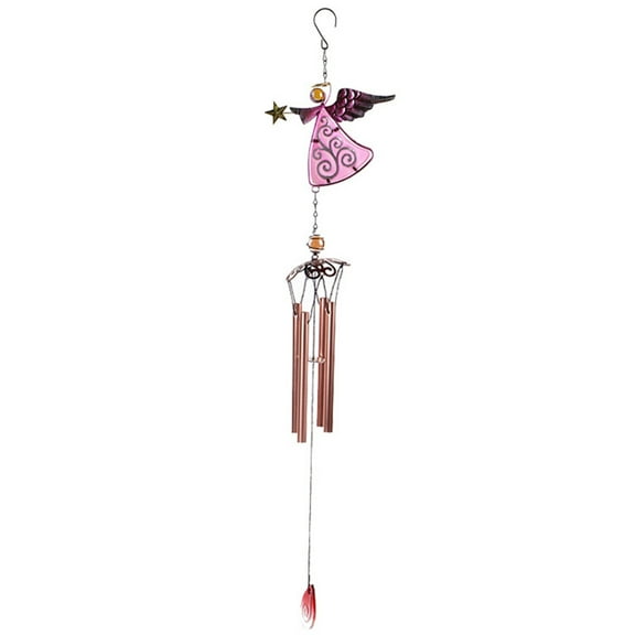 VerPetridure Metal Angel Painted Wind Chime Ornament (Wind Chime Tube) Pink Retro Metal Bell Angel Wind Chime Ornaments Creative Balcony Courtyard