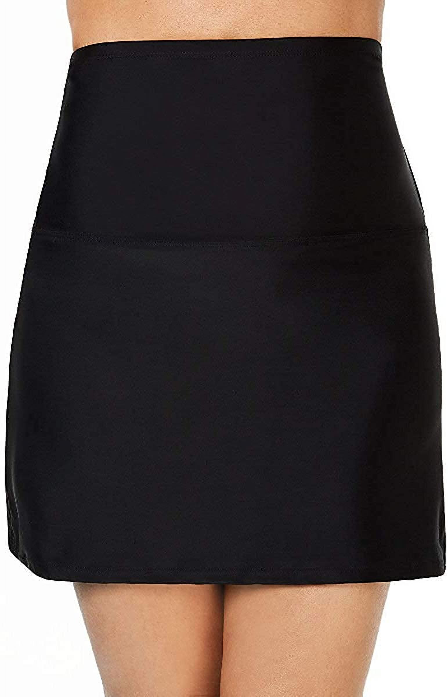 Island Escape BLACK La Palma High-Waist Tummy Control Swim Skirt, US 12