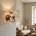 thumbnail image 1 of Lámpara de pared vintage aplique decorativo para cafeterías, dormitorios, pasillos, balcones con luz LED cálida, material de hierro y vidrio, 12W, 26x25x15 cm, 1 of 8