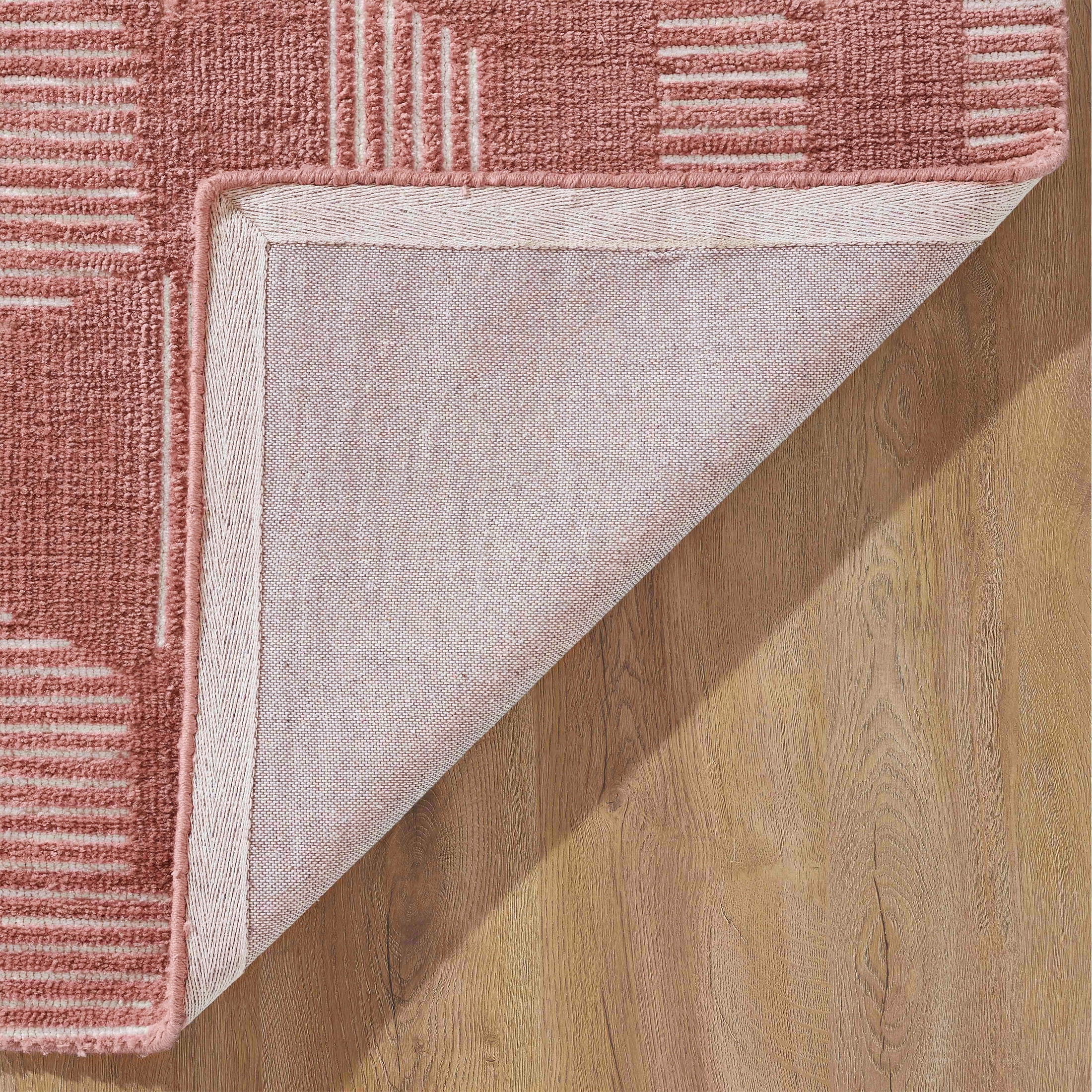 Beautiful Tufted Rose Geometric Stripe Indoor Area Rug by Drew Barrymore, 8' x 10'