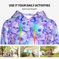 thumbnail image 6 of KLL Blue Skull Daisy for Womens Pullover Hoodie with Pocket Hooded Long Sleeve Shirts Sweatshirt for Women-Small, 6 of 7