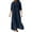 Navy, variant on Alkepwun Womens Plus Size Linen Dress Womens Half Button Down Rolled-Up Sleeve Long Cotton Shirt Dress Summer Pleated Flowy Maxi Dress