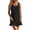 Black, variant on Women's Sleeveless Scoop Neck Short Chemises - Textured Crinkled Fabric with Ruffled Hem, Loose Fit Loungewear Sleep Dress
