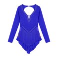 thumbnail image 5 of Kaerm Latin Dance Dress Tango Dresses Salsa Dancing Dress for Women Fringe Rhinestone Leotard Dress Blue XXL, 5 of 7