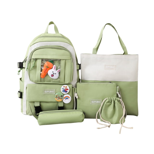 Mochilas para la Escuela de Gran Capacidad Mensajero Bolso Haz Bolso de Lápiz Caso, Elemental Niños Bolso de Mano Conjunto de Lienzo, 43x29x13cm Mochila con Correas de Hombro, Azul