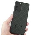 thumbnail image 5 of Case with Clip for Galaxy S21 Ultra, Nakedcellphone [Black Tread] Kickstand Cover with [Rotating/Ratchet] Belt Hip Holster Combo for Samsung Galaxy S21 Ultra Phone, 5 of 9