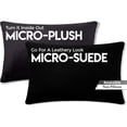 thumbnail image 2 of 12" x 20" Throw Pillow - Stable Black: 2 PCS / 4 Sided. Luxurious Premium Down Feather Fill w/ Reversible Cover Microsuede/Microplush Fabric. Forever Fluffy, Beautiful & Supportive. Soft & Comfy., 2 of 9