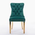thumbnail image 2 of Contemporary Velvet Dining Chair, Tufted, Chrome Legs & Nailhead, Set of 2, 2 of 11