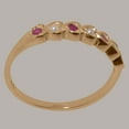 thumbnail image 4 of LBG British Made 10k Rose Gold Cultured Pearl & Ruby Womens Eternity Ring - 33 size options - Size 5.75, 4 of 9