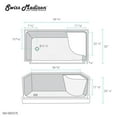 thumbnail image 4 of Aquatique 60" x 32" Single Threshold Shower Base With Left Hand Drain and Integral Right Hand Seat in Grey, 4 of 11