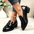 thumbnail image 2 of Busydd Womens Loafers Fashion Glossy Chunky Block Heel Dress Shoes Casual Comfortable Closed Toe Solid Color Slip On Shoes, 2 of 7